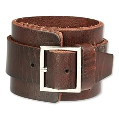SilberDream Lederarmband braun mit Metallverschluss f�r Herren oder Damen Leder Armband Echtleder LAP014B