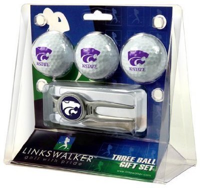 Kansas State Wildcats 3 Golf Ball Gift Pack W/ Kool Tool - Ncaa College Athletics