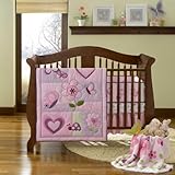 Just Born 4 Piece Crib Bedding Set in Flutters and Flowers