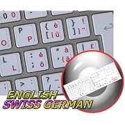 MAC ENGLISH-SWISS GERMAN KEYBOARD STICKERS ON WHITE BACKGROUND