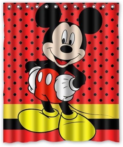 Charming ARTSWOW Custom Waterproof Polyester Fabric Cute Disney Cartoon Mickey Minnie Mouse Shower Curtain Standard Size 60x72