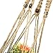 Homebunnyy Plant Hanger Macrame Jute 4 Legs Hanging Rope Plant Hangers 40 Inch for Indoor Outdoor Decorative Room Garden Flower Pots with Beads
