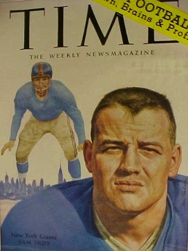 Sam Huff New York Giants November 30, 1959 Time Magazine Professionally Matted Cover 11 X 14 Size Ready For Framing
