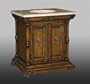 Crema Marfil Marble Vanity (Medium Pecan) (36"H x 32"W x 20"D)