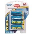 H�hnel Ni-MH Akku Typ "Mignon AA" 2800 mAh, 1,25V, 4er Blister inkl. Schutzh�lle