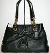 Authentic Coach Leather Ashley Gathered Carryall Satchel 17571 Black