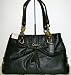 Authentic Coach Leather Ashley Gathered Carryall Satchel 17571 Black