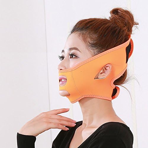 Genesis Seller V Line Facial Mask Half Face Slimming Cheek Mask Chin Belt Sheet Anti Wrinkle Face Lift Up (Orange)
