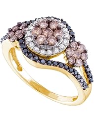 1.0CT-DIAMOND FLOWER RING / 14KYG