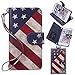 True Color Case Compatible with iPhone 6s Plus Wallet Case, HD Printed Vintage American Flag Wristlet Purse Clutch + Wrist Strap Card Slots & I.D Window Magnetic Closure Stand