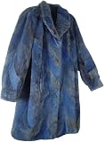 2034 Women Size 22 or 18W Multi Color New Real Sheared Canadian Coyote Fur Classic Knee Length Patterned Overcoat Coat Low Wing Collar Band Cuff Hook Clasp Front Closure Polyester Lining Inside Pocket Slash Outside Pocket
