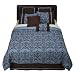 Home 8-pc. Bed Set - Flocked Floral Blue/Brown - Queen