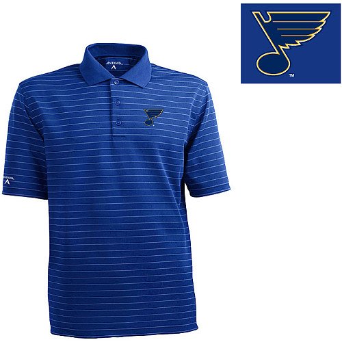 Antigua St. Louis Blues Elevate Striped Polo Shirt Extra Large