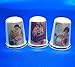 Porcelain China Collectable - Set of Three Thimbles - Sewing Thread Posters