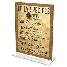 deflect-o Classic Image Stand-Up Two-Sided Desktop Sign Holder, Plastic, 5 x 7 Inches (69101)