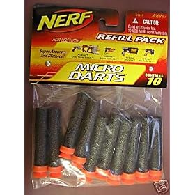 Nerf Micro Suction Darts, 10 Refill Pack. Fits N-Strike guns + Rapid Fire 20 + More