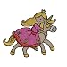 Prinzessin 7,3 cm * 6,3 cm B�GELBILD AUFN�HER APPLIKATION M�rchen Fee Pferd Einhorn K�nigin