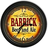 Barrick 's Beer and Ale Black Cascading Pub Style Wall Clock