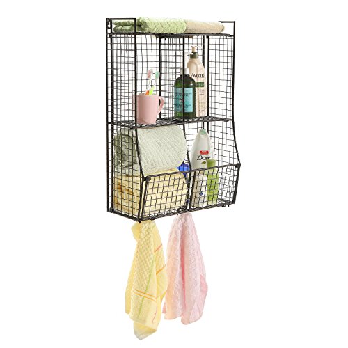 Wall Mounted Collapsible Metal Wire Mesh Storage Basket Shelf Organizer Rack New eBay