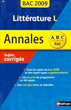 Littérature L : Sujets corrigés