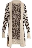 Style Divaa Ladies Leopard Womens Knitted Long Cardigan Jumper Size 8-26 Plus XXL