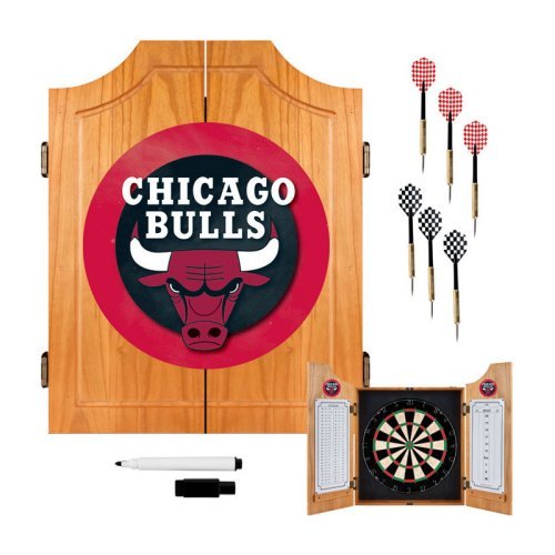 NBA Chicago Bulls Wood Dart Cabinet Set