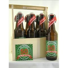 6er Biertr�ger aus Holz Spruch zum 50. Geburtstag
