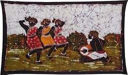 Batik Art from India Asian Paintings Wax on Cloth 36 x 22 inches (batik540)