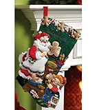 Bucilla 18-Inch Christmas Stocking Felt Applique Kit, Christmas Cookies