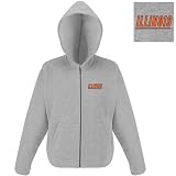 Illinois Fighting Illini NCAA Hoody Full Zip Hooded Sweatshirt For Women (Heather)