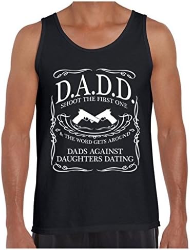 Awkwardstyles Men's DADD Tank Top Dads Against Daughters Dating Guns Tank S Black
