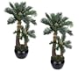 Arcadia Silk Plantation Artificial Cycas Palm Trees Pre-Potted In Two Pots, Set of 2