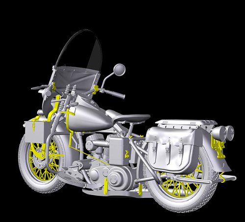 Imagen 2 de MiniArt 35080 U.S. WW II Motorcycle WLA - Motocicleta de la 2ª Guerra Mundial en miniatura (escala 1:35)