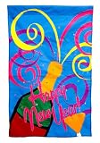 Garden Flag Happy New Year Swirls