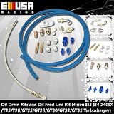 51V 6yrFRLL. SL160  Oil Drain Kits & Oil Feed Line Kit Nissan 240SX S13 S14 T25 T28 Complete Bolt On Water Oil Feed Drain Line Kits