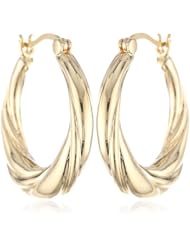 Bronze Scalloped Hoop Earrings
