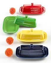 Fiesta Tangerine 494 7-Inch Covered Butter Dish