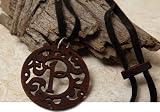 Laser Cut Wood Monogram Necklace B