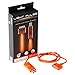 Light Pulse Charge & Sync Cables - Orange Electroluminescent Visual Light Charge & Sync Cables - 30 Pin Connector