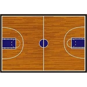 LA Rug Basketball Court Rug 5'3x7'6 by 