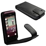igadgitz Black Leather Case Cover Holder for HTC Rhyme Android Smartphone Cell Phone + Screen Protector