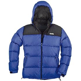 TAIGA Tantalus 700 - Mens European Goose Down Jacket, Navy Blue with Black Shoulders, MADE...