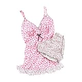 Dreams and Company Plus Size Print knit babydoll with panty