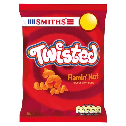 Smiths Verdrehte Flamin 'Hot Corn Puffs Flavour 30g (Packung mit 30 x 30 g)