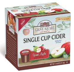 Grove Square Spiced Apple Cider Sugar free Cups,  Single Serve Cup for Keurig K-Cup Brewers,18-Count (Pack of 3)
