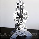 Standing Desktop Moving Gears Mechanical Automotive Racing Inspired Table Top Clock