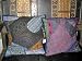 2 Blue Gujrati Embroidered Sari Toss Pillow Cushion Covers