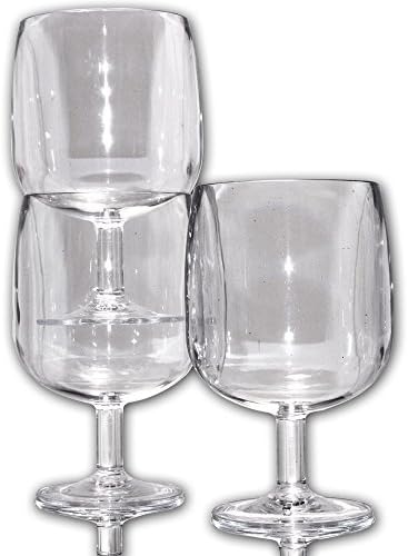 Table in a Bag C030504 Clear Plastic Wine Glasses, 8-Ounce, Set of 4
