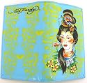 Ed Hardy Asian Princess Design Womens Wallet - Aqua