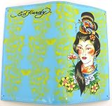 Authentic Ed Hardy Asian Princess Design Womens Wallet - Aqua